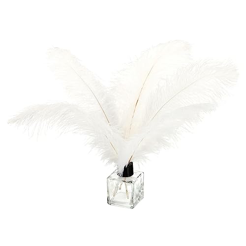PATIKIL 100 Pcs Natural Ostrich Feathers Bulk 8-10 Inch/ 20-25 cm Large Ostrich Feathers for Crafts Home Decoration Wedding Party Vase Decor Centerpieces (White)
