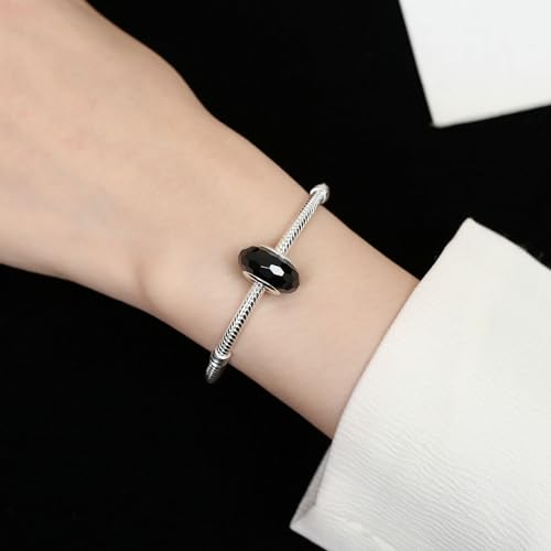 Nbsameng Murano Glass 925 Sterling Silver Charms Transparent Flower Bead Multiple Colors for Women Bracelet & Necklace Jewelry Gifts4