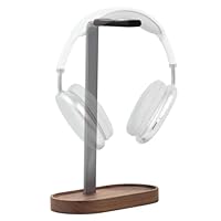 muso wood Headphone Stand & Desktop Headset Holder | Space-Saving Premium Solid Wood Storage Base for Gaming Headsets, AirPods Max, VR Gear – Modern Desktop/Workspace Essential