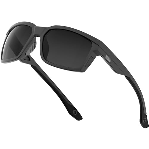 Attcl Gafas De Sol Deportivas Polarizadas Para Hombre Con Protección Uv400, Marco Negro Lente Gris Sin Espejo , Medium Attcl Gafas De Sol Deportivas Polarizadas Para Hombre Con Protección Uv400, Marco Negro Lente Gris Sin Espejo , Medium