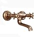 LXDZXY Wasserhähne,Antik Messing Badarmatur,Badewanne Heißer Und Kalter Wasserhahn Retro Elegante Wandmontierte Antik Messing Küchenarmatur Wasserhahn 16Cm Auslauf