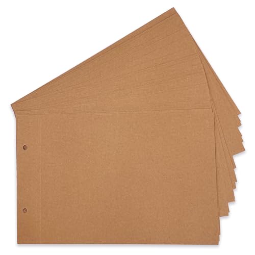 AIOR Scrapbooking papier 28 x 18 cm, Recharge Pages Marron pour Adventure Book Album Photo Scrapbook 29 x 19cm, 40 pcs