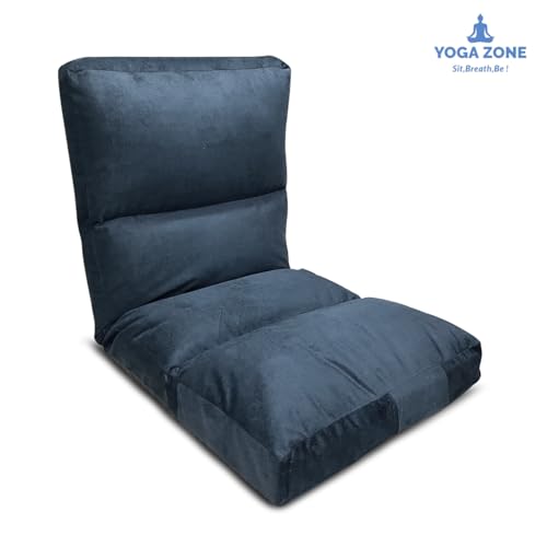 Kawachi Reclining Cushion Floor Chair for Living Room, Meditation Chair, Adjustable Back Rest with 5 Position Lock-in, Back Support, Maintain Posture While Sitting on Floor for Yoga/Pooja (Dark Grey) - Image 5