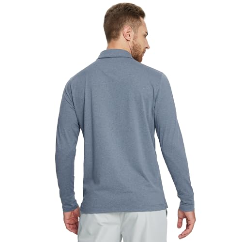 M MAELREG Golf Shirts for Men Dry Fit Performance Moisture Wicking Casual Heather Collared Long Sleeve Polo Shirts for Men4