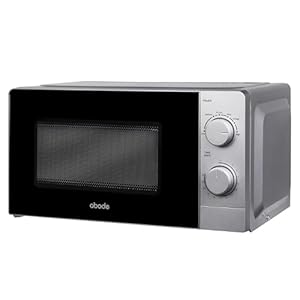 Abode Touch Control Microwave 20 Litre Black Digital 700W with Clock & Timer, 5 Auto Cook Settings & Defrost, 10 Power Levels AMT2012B (Manual, Silver)