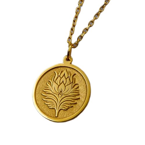Collier chardon plaqué or de 45 cm, le cadeau unisexe parfait chargé de symbole