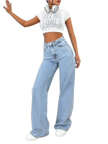 Image of Glossia Women Baggy Jeans || Women Jeans Pant || Baggy Jean's for Women's High Waist || Straight Jean's for Women's || Ladies Jean,s for Woman || Loose Jean,s for Woman Stylish (B0DSC66GZ4)