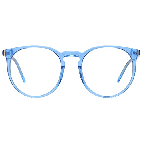 Image of DUCO Retro Round Blue Light Glasses For Men Women Blue Ray Blocking Glasses Computer Gaming Glasses Nylon Lens Acetate Frame Blue 8301