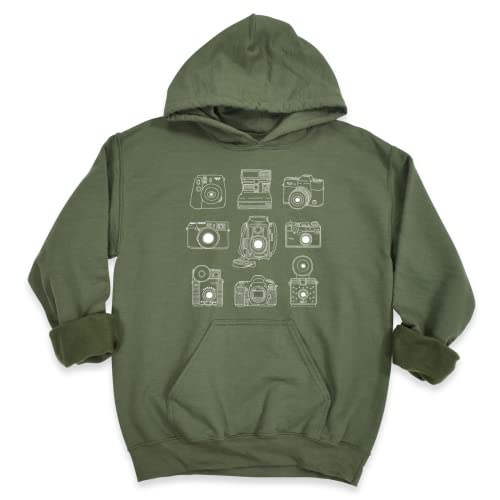 Photographer Camera Sweatshirt, Retro Vintage Photo Cameras Print Hoodie, Fun Photography Top, Unisex Long Sleeve Sweaters, Perfect Gift for Photographers2