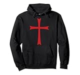 knights templar cross, maglietta crociata (soldato di cristo) felpa con cappuccio