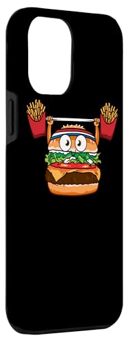 Coque pour iPhone 13 Pro Max Funny Burger Frites d'haltérophilie Hamburger Cheeseburger Blague – vue 3