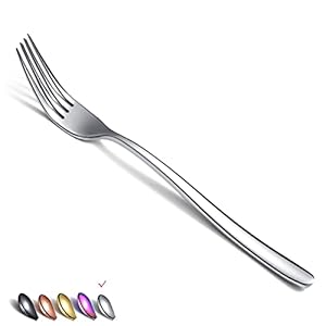 Stainless Steel Dinner Forks Set, 6 Piece – Silverware for Home, Kitchen or Restaurant, Dishwasher Safe (Silver-8 Inch)