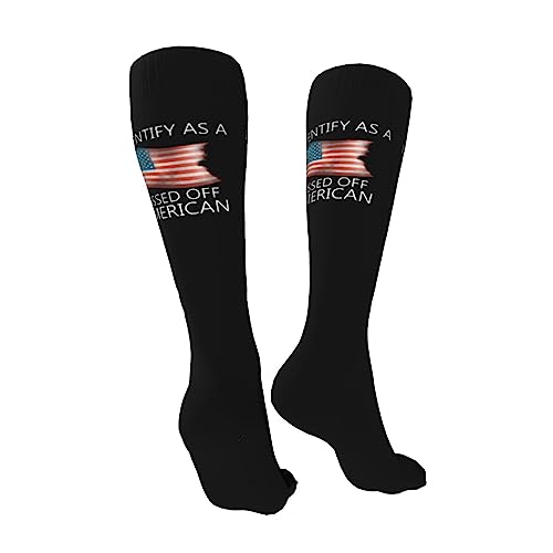 I Identifys As A Pissed Off American Knee High Socks For Women Long Tube Socks Athletic Compression Socks Unisex High Socks Girls2