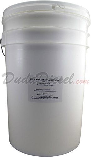 Duda Energy ca50 50 lb. Pail of Non-GMO Organic Citric Acid, Food Grade FCC/USP, Anhydrous, Pure Fine Granular