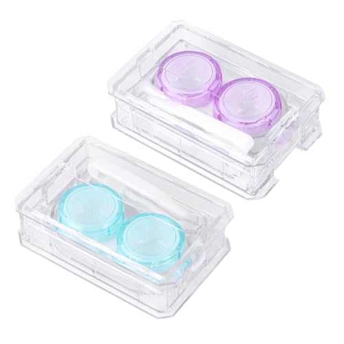 TOVINANNA Estuche De Almacenamiento para Viajes 2 Unidades Estuche para Lentes De Contacto Kit De Limpieza