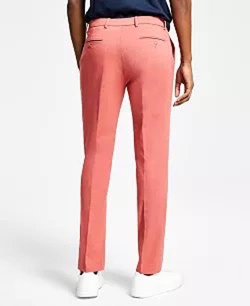 Tommy Hilfiger Mens Modern fit Dress Pants 33/30 Red Solid Stretch2