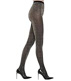 Women's Sparkly Metallic Golden Shimmer Tights 50D High Waist Glitter Pantyhose Perfect for Party Evening Wear (US, Alpha, Medium, Large, Regular, Regular, Golden)