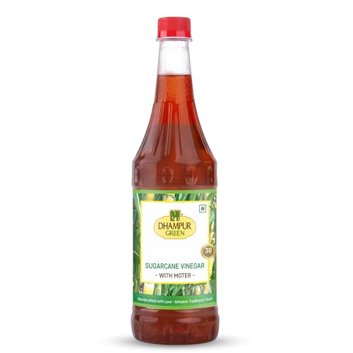 Image of Dhampurgreen Sugarcane Vinegar With Mother, 800Ml | Sirka | For Cooking, Pickles, Salads, | Sugar Cane Fruit Vinegar