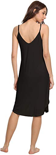 Image of GYS Women's Bamboo Viscose Full Slips for Under Dresses Cami Slip Dress | Lightweight, Anti Static, Adjustable Spaghetti Straps, Silky Soft, Moisture-Wicking, Perfect for Sheer Dresses