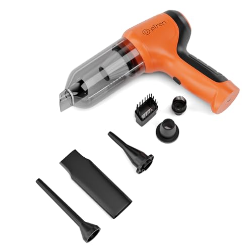 Image of pTron NeoVac X1 14kPA Powerful Suction 80W Cordless Handheld Car /Home Vacuum Cleaner with Blower, HEPA Filter, High Torque DC Motor, Compact & Lightweight, Rechargeable, Multiple Attachments (Orange)