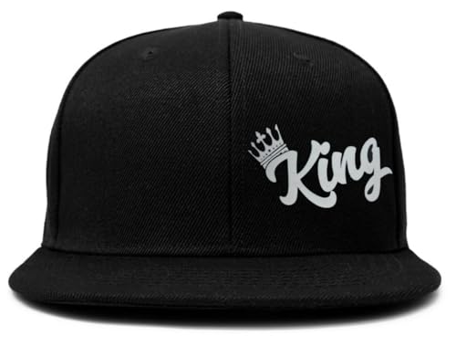Image of Tai & Zai Black Snapback Hat with Printed, Adjustable Flat Brim Cap, Six Hole Breathable Design