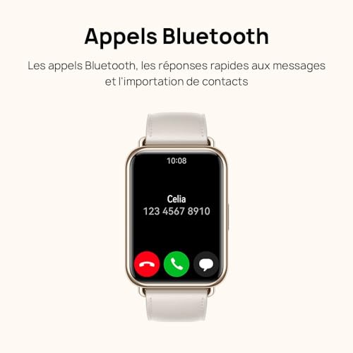 Montre Connectée HUAWEI Watch Fit 2 Bracelet Cuir Écran FullView - vue 4
