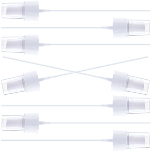8 Pcs Spray Tops for Bottles, Plastic Spray Tops for Bottles, Spray Bottle Top Replacement, Sprays Nozzle for Bottle (White, 24/410 Cap Size)
