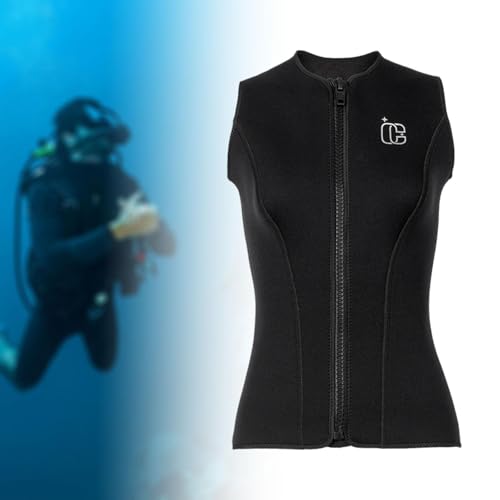 Folpus Mujeres de 3 mm Top de Neopreno con Mangas sin Mangas Traje de baño Suave de Traje húmedo Moderno Surf de Surf para Adultos Kayak Buceo Nadando, M - imagen 3