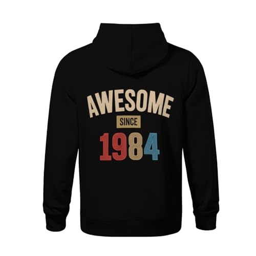 Kids Awesome Since 1984 Birthdy Gifts Boys Girls Lightweight Kangaroo Pocket Fleece Hoodies3