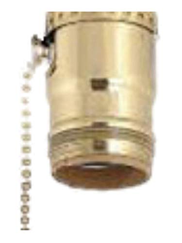 Upgradelights Pull Chain and Uno Lamp Electrical Socket in Brass