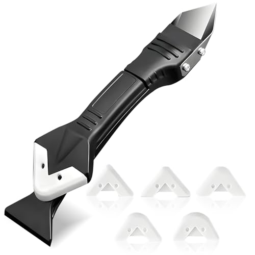 3-in-1 Silikon-Dichtungswerkzeug-Set Entferner Fugenschaber und Glättungswerkzeuge mit 4 austauschbaren Pads für Küche Bad und Bodenversiegelung