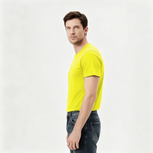 Image of ORJ 2 Pack Men t Shirts Crew Neck Short Sleeve Men's Undershirt Plain Polyester tee Bulk Stretch Soft Tees