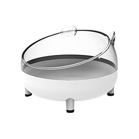 Hamster Sand Bath Container, Hamster Sand Bath Box, Transparent Big Space, Avoid Kicking Sand Out, Easy to Clean, for Dwarf Hamster, Syrian Hamster White Cover