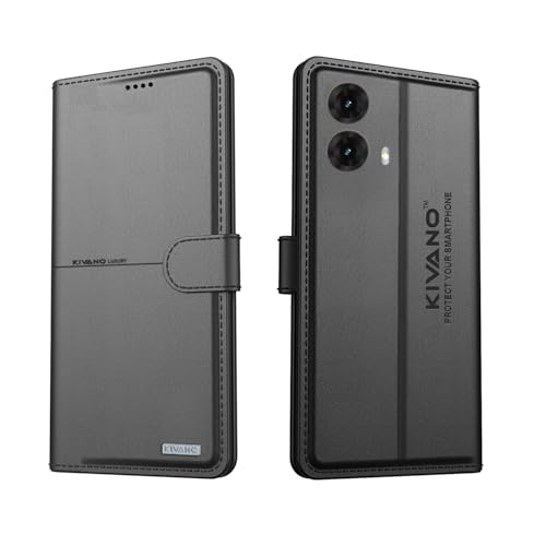 Image of Compatible with Motorola G85 5G Flip Cover | Leather Finish | Inside Pockets & Inbuilt Stand | Shockproof Wallet Style Magnetic Closure Back Cover Case