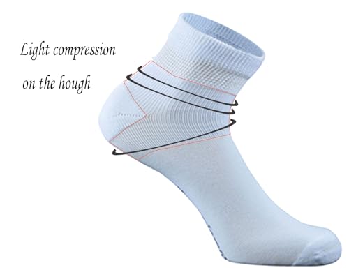 Yomandamor Mens Compression Cotton Ankle Socks Non-binding Diabetic Socks with Seamless Toe,5 Pairs3