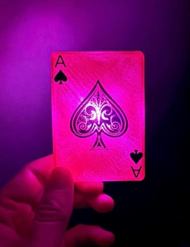 Gambit Charged Ace of Spades LED Plaque Handmade Illuminated Wall & Desk Decor Gambit Costume & Cosplay Display Art