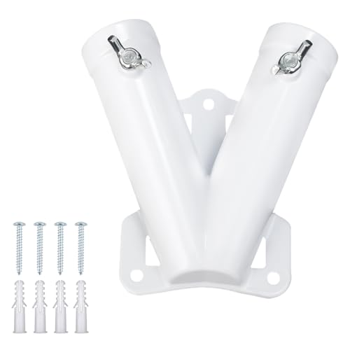 MiOYOOW Staffa per Bandiera, Supporto per Pennone a Parete da 2 Posti, Portabandiera Bandiere per Montaggio per Giardini Prati Cortili e Picchetti