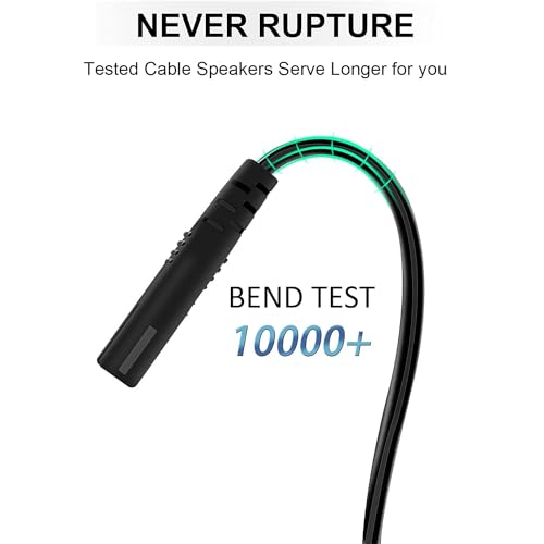 10Ft Power Cord Compatible for Sony SRS-XP500 SRS-XP700 SRS-RA3000 XB72 GTK-XB60 XB90 XB5 XB7 MHC-V13 V71 Speaker, Samsung 24 32 40 43 48 49 50 55 60 65 75 inch TV Replacement 2 Prong Plug Powe Cable