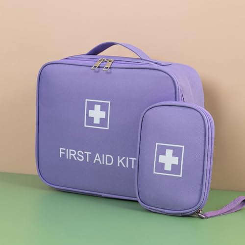 Image of 2PCS First Aid Bags - Travel Medicine Bag Organizer - Empty Medical Supplies Organizer Bag Portable Travel Medicine Pouch for Home Office Kitchen Traveling Hiking Cycling Work