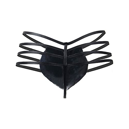 Men's Backless Jockstrap Thongs Sexy Zipper Open Front See-Through Underwear Sexy Hollow Out Low Rise G-Strings Briefs3