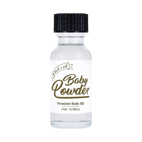 Well's Oil Perfume Oil - Baby Powder | Notes of Powdery Musk & Vanilla | Long-Lasting | Paraben-Free (0.5 Fl Oz / 15 ml)