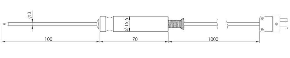 GHM Greisinger Core Temperature/Food Sensor GES 21-K, Black