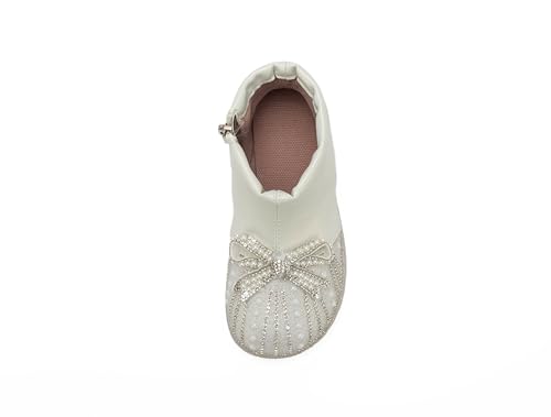 Little Girls Side Zipper Glitter Ankle Boots Princess Crystal Bow Party Wedding Dress Shoes for Kid Toddler4