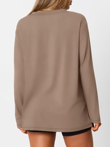 Trendy Queen Oversized Tshirts for Women Workout Plus Size Gym Tops V Neck Long Sleeve T Shirts Spring Casual Basic Tees - Image 5