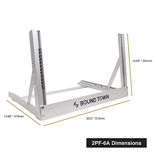Sound Town 6U Aluminum 2-Post Desktop Open-Frame Rack, Angle Adjustable, For Audio/Video, Network Switches, Routers, Patch Panels (2Pf-6A) #TOP6