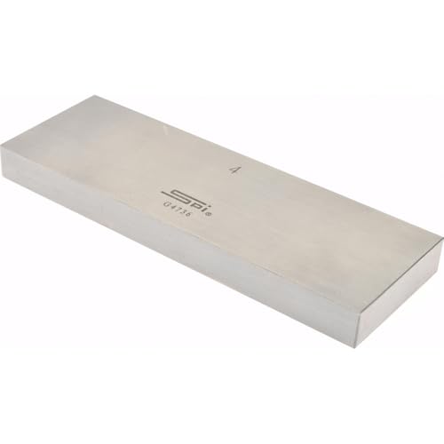 SPI Rectangle Steel Gage Block, 4 Inch, Grade AS-1, NIST Certified