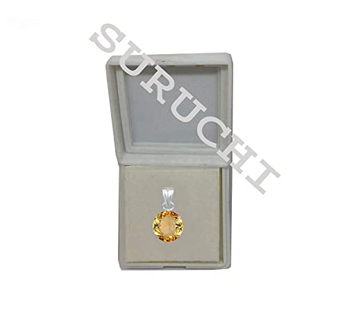 Pendentif citrine de 4 carats en argent 925, idée cadeau mixte unique - 2