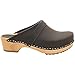 Bjork Maja Wood Open Back Leather Clogs (EU-39, Brown Oiled)
