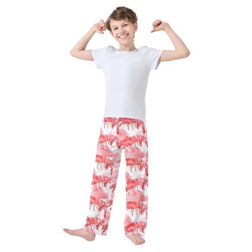 Red Shrimp Watercolor Pajamas Bottoms with Pockets Comfy Pjs Sleepwear Elastic Waistband Pajamas Pants Lounge Pants2