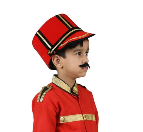 Image of BookMyCostume British Soldier Mangal Pandey Sepoy Hat Fancy Dress Costume Accessories